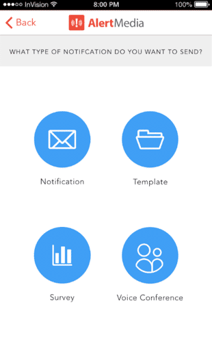 emergency notification app home screen