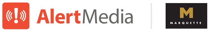 AlertMedia and Marquette logos