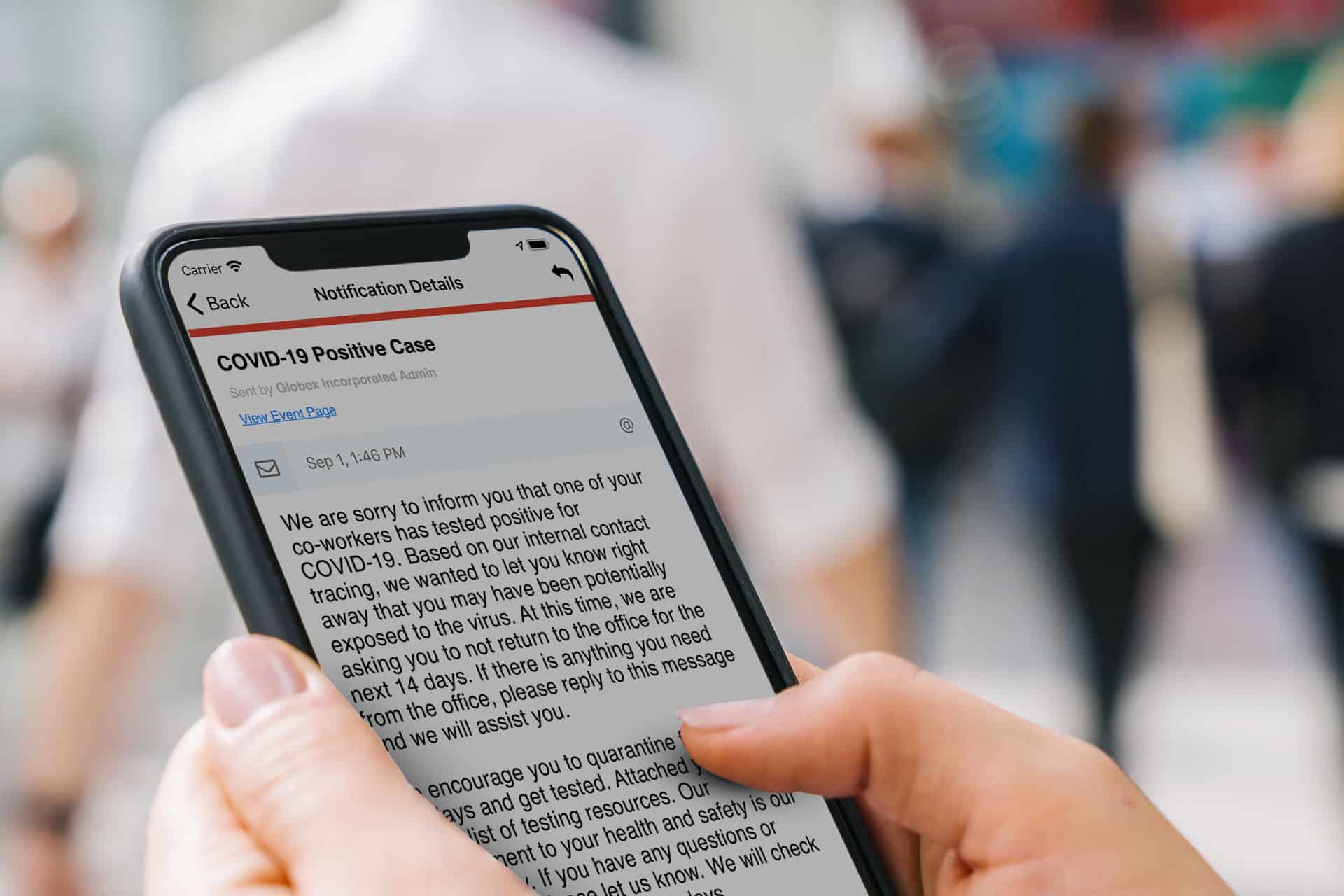 CA AB 685 notification on phone