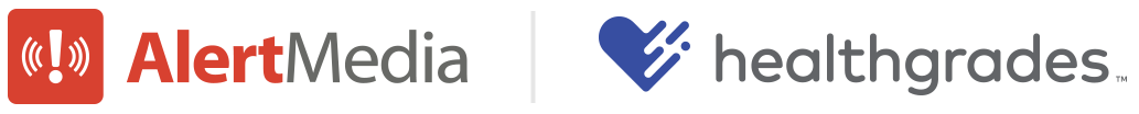 AlertMedia and Healthgrades logos