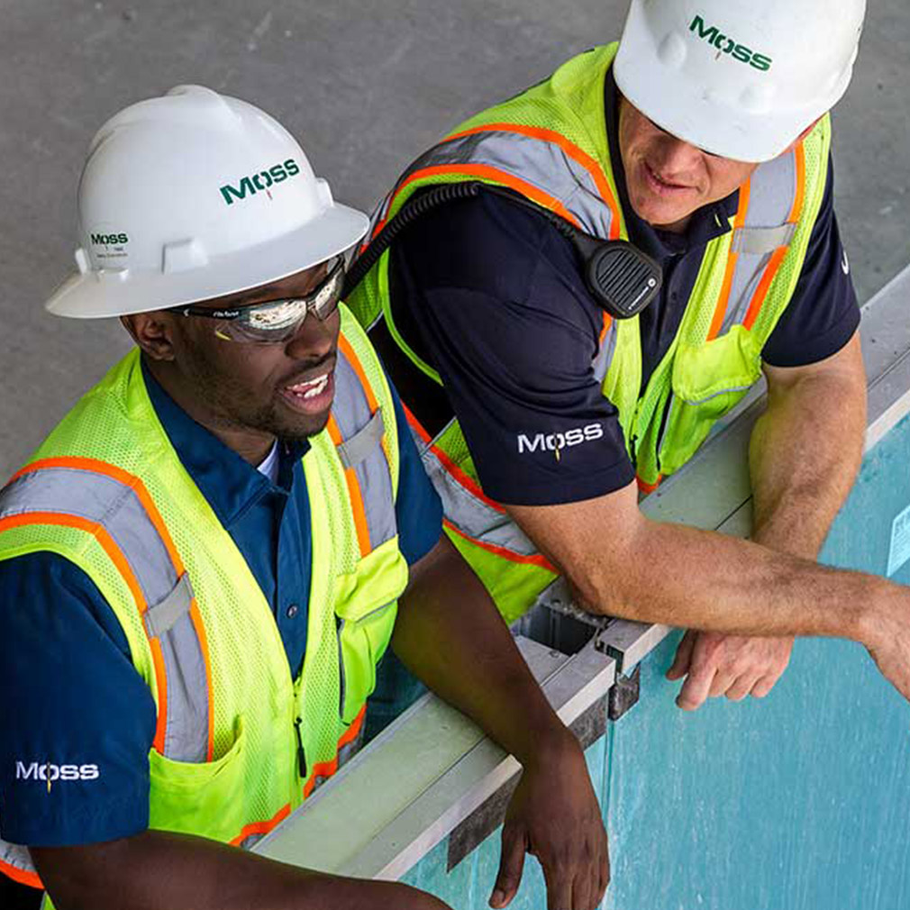 Moss employees at construction worksite