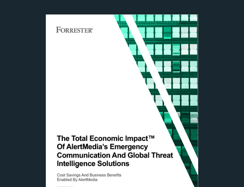 Image depicting cover of Forrester TEI study of AlertMedia