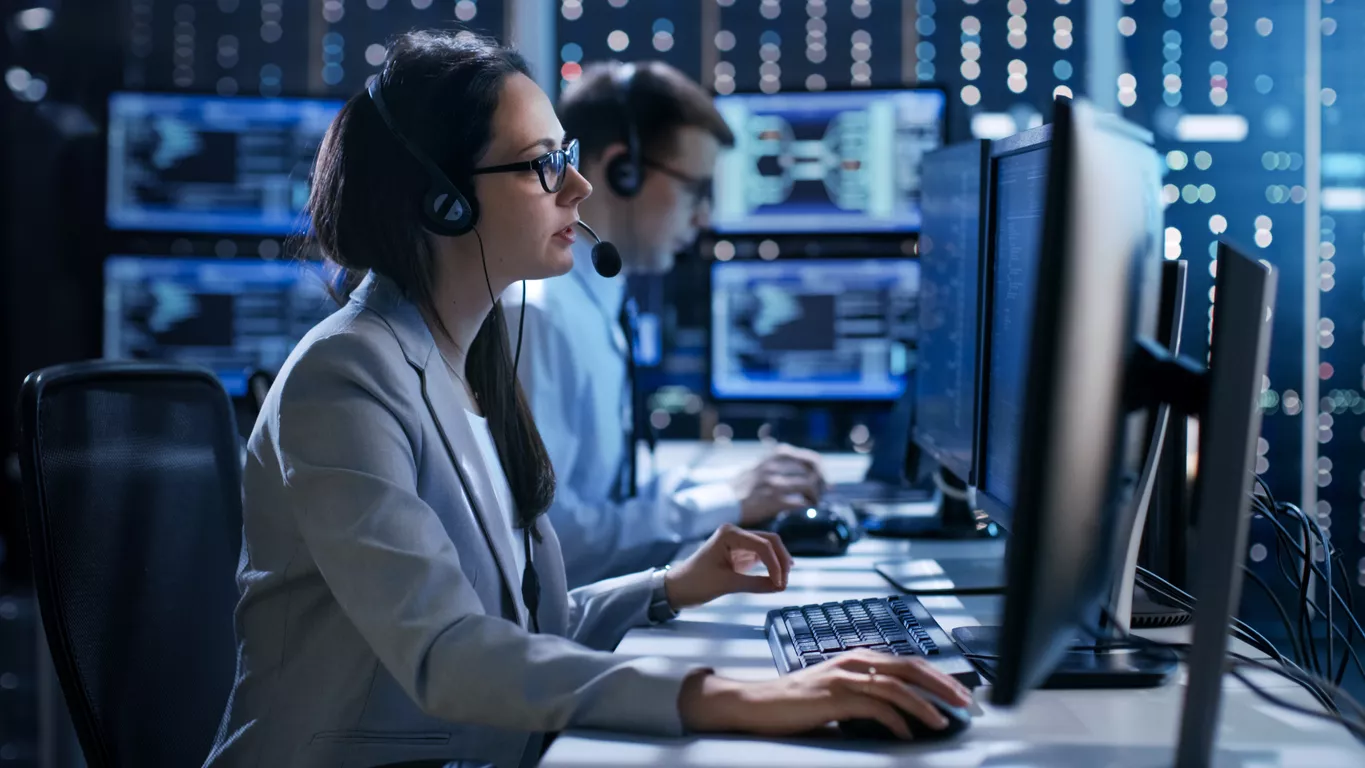 Woman working on a computer