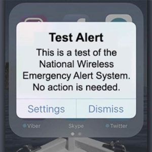Screenshot of WAE test message