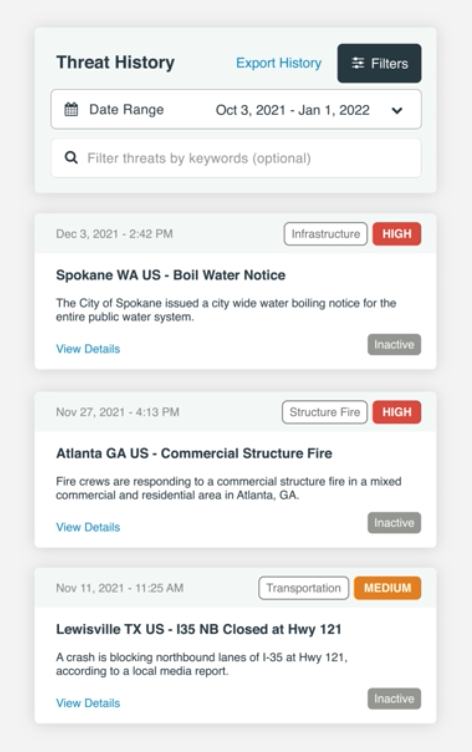 Access Historical Threats