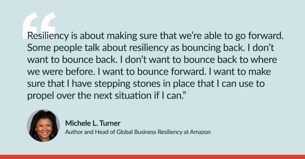 Visual of a quote from Michele L. Turner of Amazon