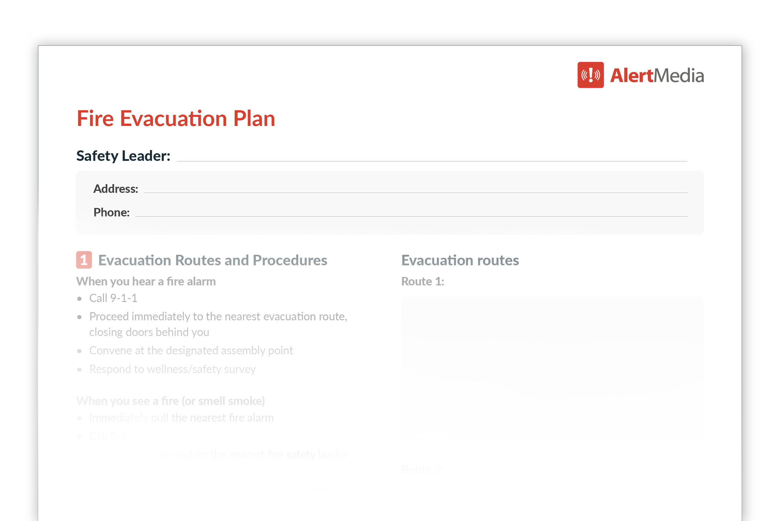 Preview of our Fire Evacuation Plan Template