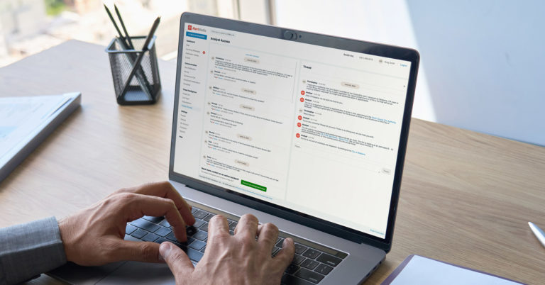 AlertMedia Analyst Access user interface on laptop