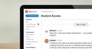 Screenshot of AlertMedia Analyst Access user interface