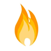 orange and yellow flame icon