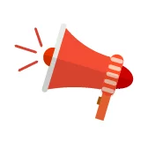 red megaphone icon