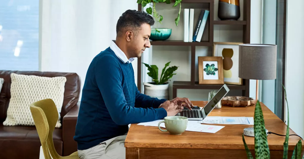 an employee working from home