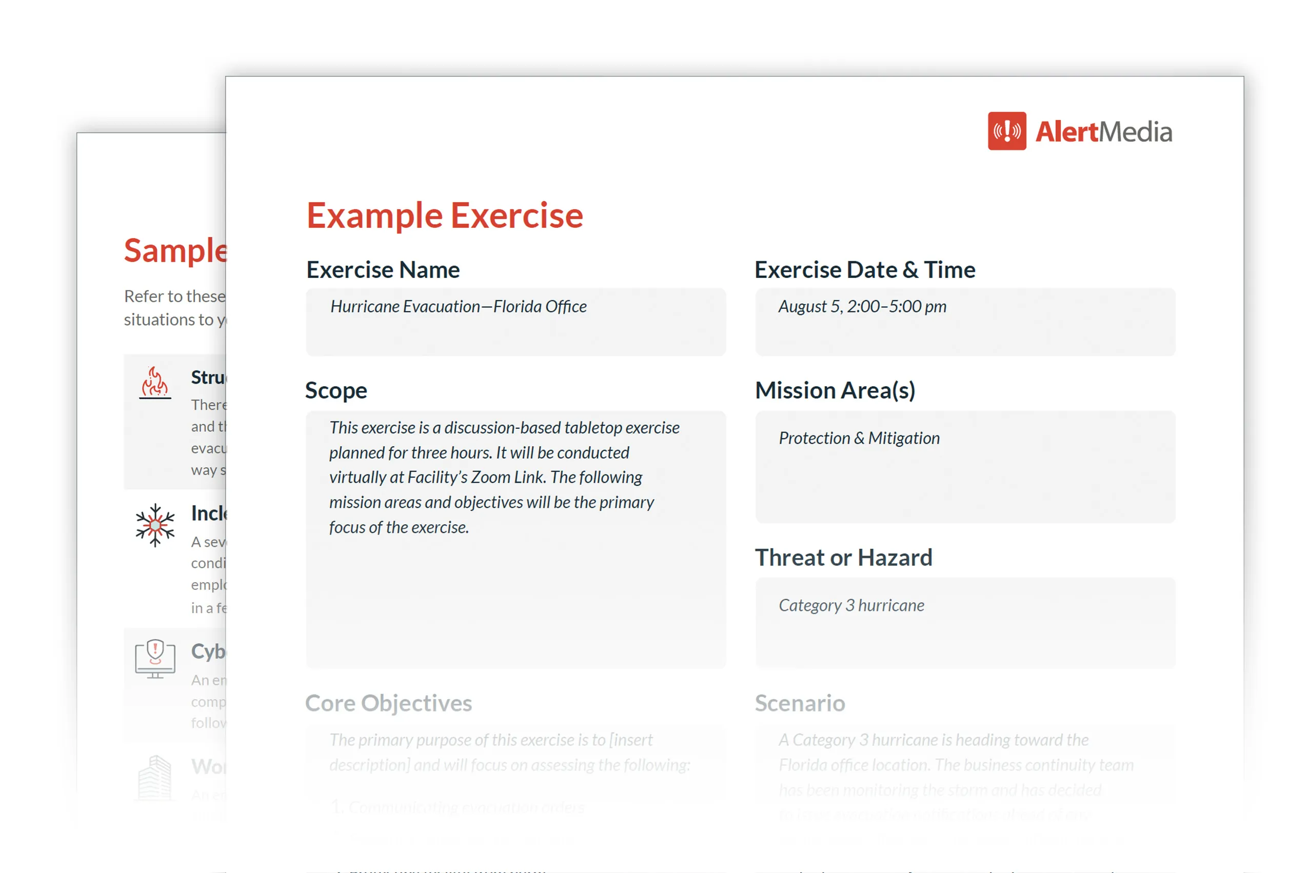 Preview of the Tabletop Exercise Template